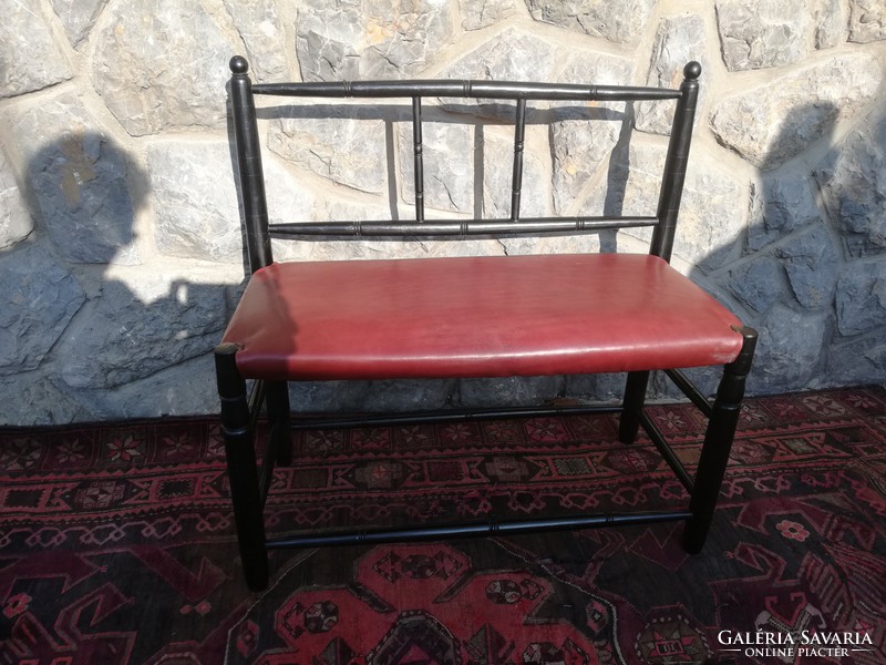 ANTIK THONET JELLEGŰ 3+2 SZEMÉLYES BŐRKÁRPITOS PAD EBÉDLŐ PAD