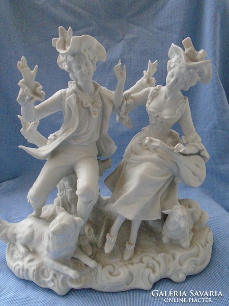 Beautiful sevres biscuit white porcelain life picture
