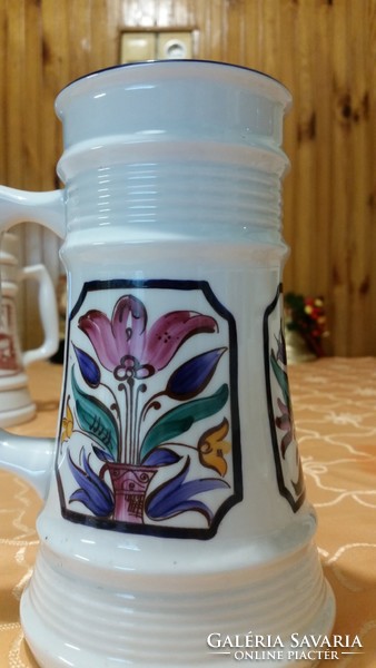 Antique lowland porcelain hand-painted jug 2 pieces for sale!