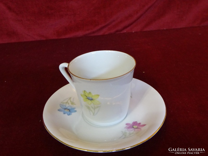 Winterling bavaria german porcelain coffee cup + placemat. With blue / pink / yellow flowers. He has!