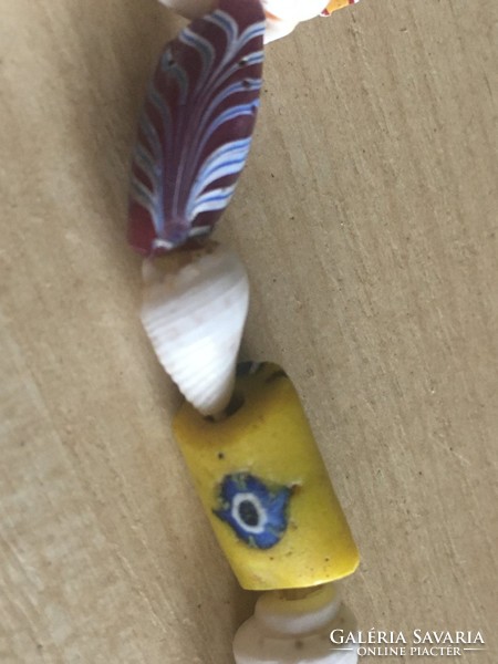 Ethnic - necklace made of shells and handmade/millefiori/beads-Africa?