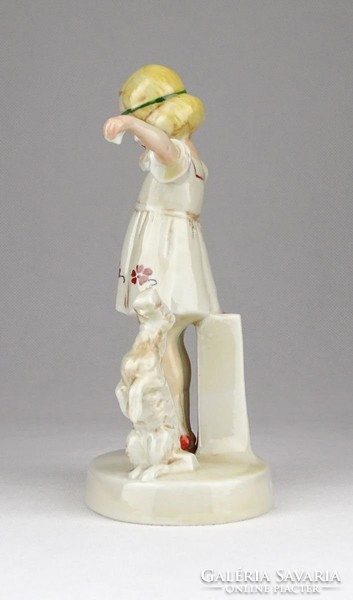 0Y445 Pitiző foxik német porcelán figura 14.5 cm