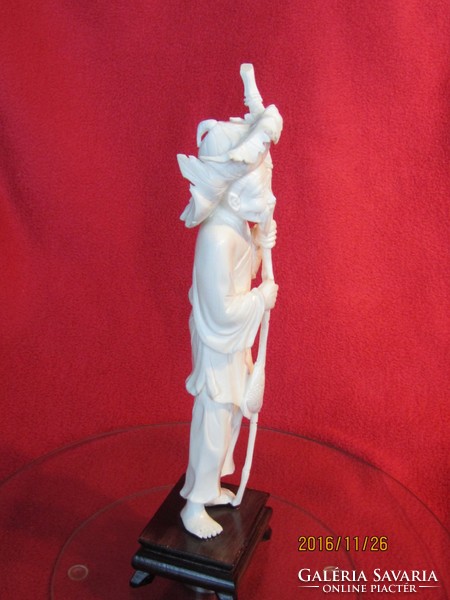 Antique bone sculpture fisherman approx. 100 years old