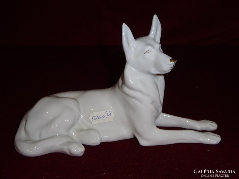 Hollóházi porcelán figurális szobor, kézzel festett farkaskutya. Vanneki!