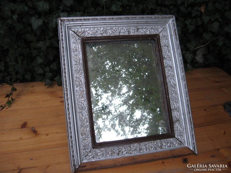 Tükör - NAGY -  antik, bécsi tükör - 60 x 50 cm a keret alsó széle elveszett - egyébként hibátlan