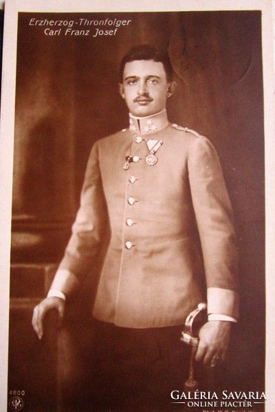 Archduke Károly Ferenc József of Habsburg later iv. King Károly postmarked photo postcard 1907