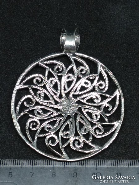 Tibetan silver filigree pendant