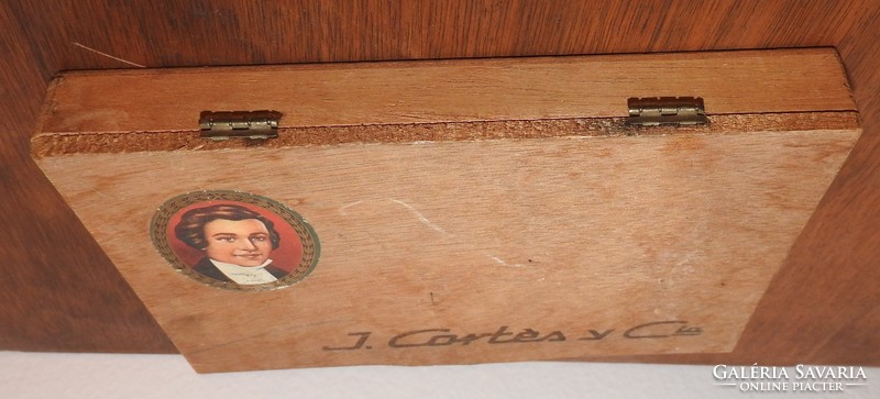 Antik J. Cartes szivardoboz - fa szivar doboz