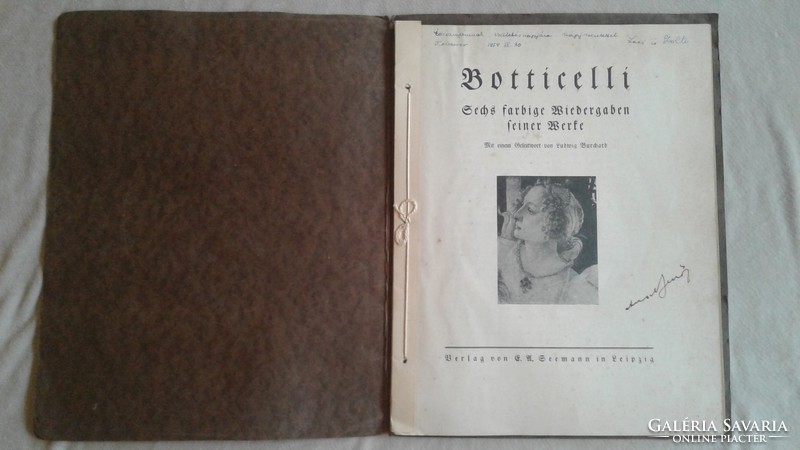 Kb 100 éves, Botticellli - E.A. Seemanns Künstlermappen Nr. 29