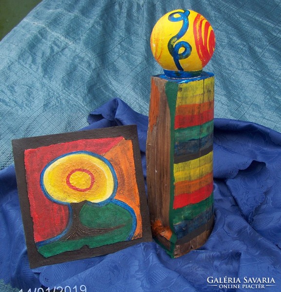 From a Prima prize-winning artist, inspiration c. 25X25 cm cork picture Zsófia Károlyfi (1952)