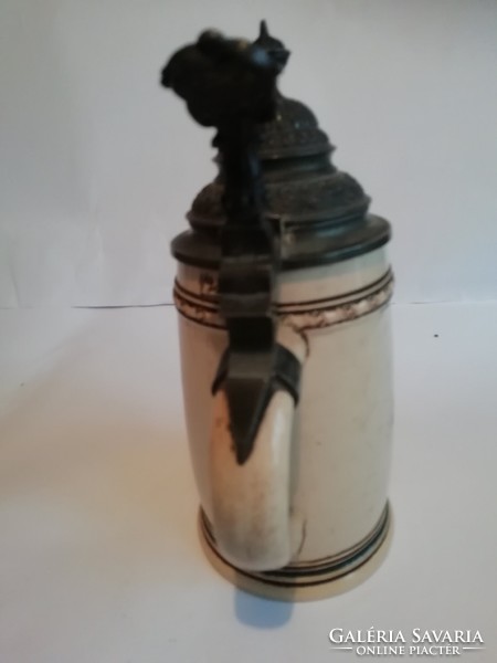 Tin lined painted beer cup circa 1860