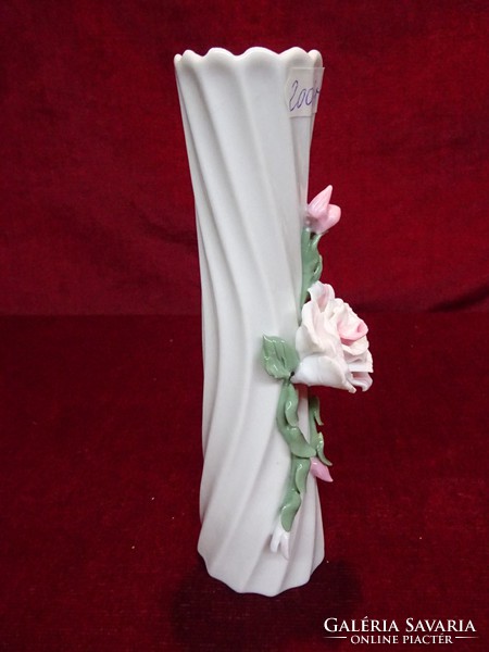 Kézzel festett váza, rózsa mintás, 18,5 cm magas. Vanneki!