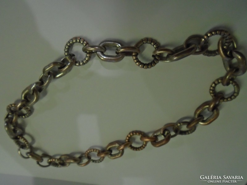 Vastag ezüst vagy ezüstözött unixes nyaklánc  50 cm