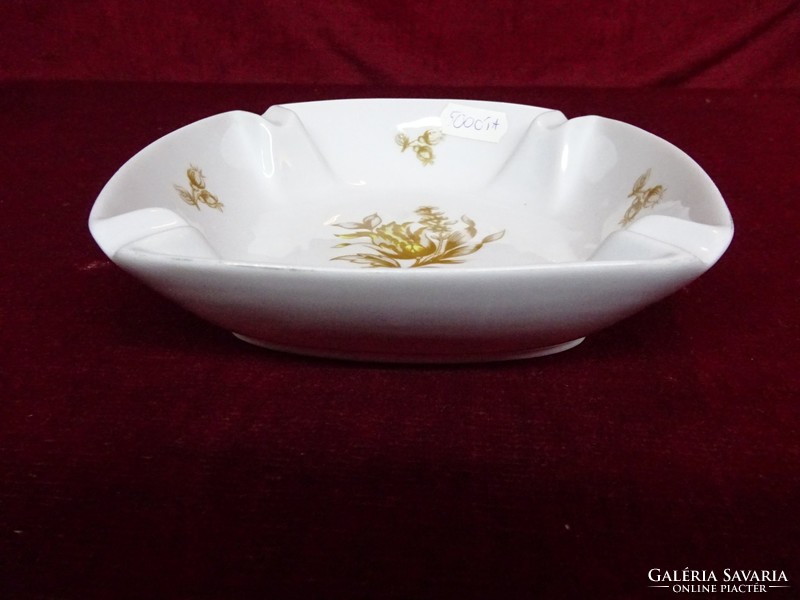 Hollóház porcelain ashtray with brown pattern, size: 14.5 x 14.5 x 4 cm. He has!