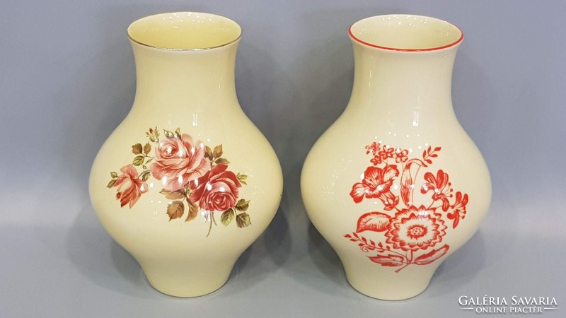Zsolnay flower pattern vases in one