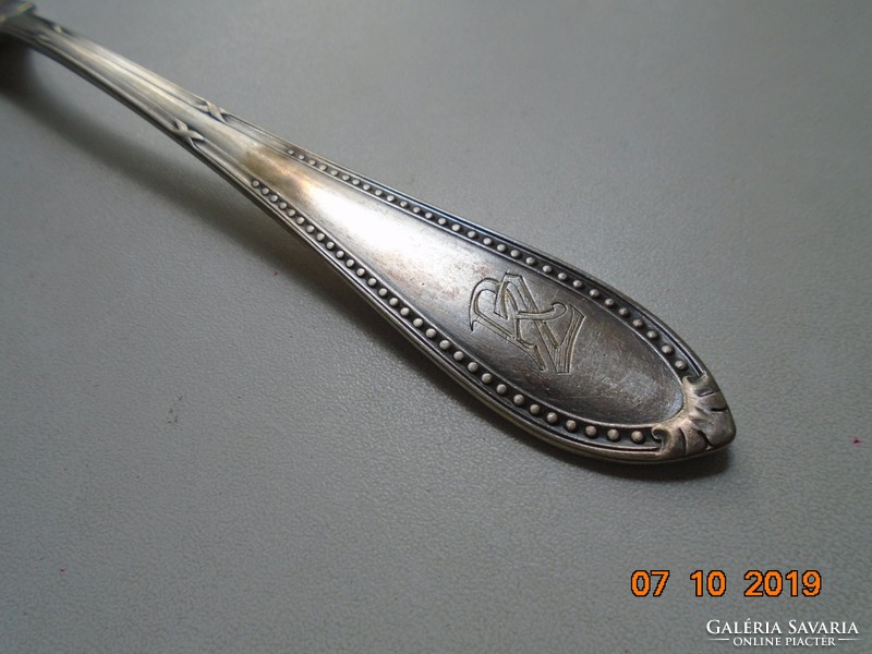 Antique embossed monogrammed silver-plated fork w&b 60 marked