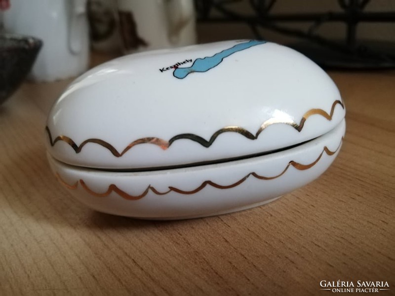 Ritka mini Balaton porcelán gyűrűtartó