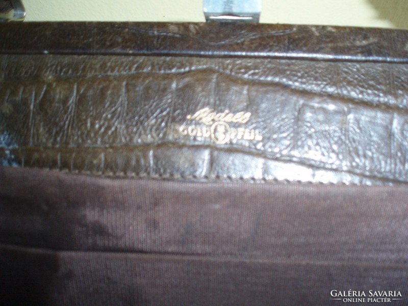 Vintage crocodile leather handbag
