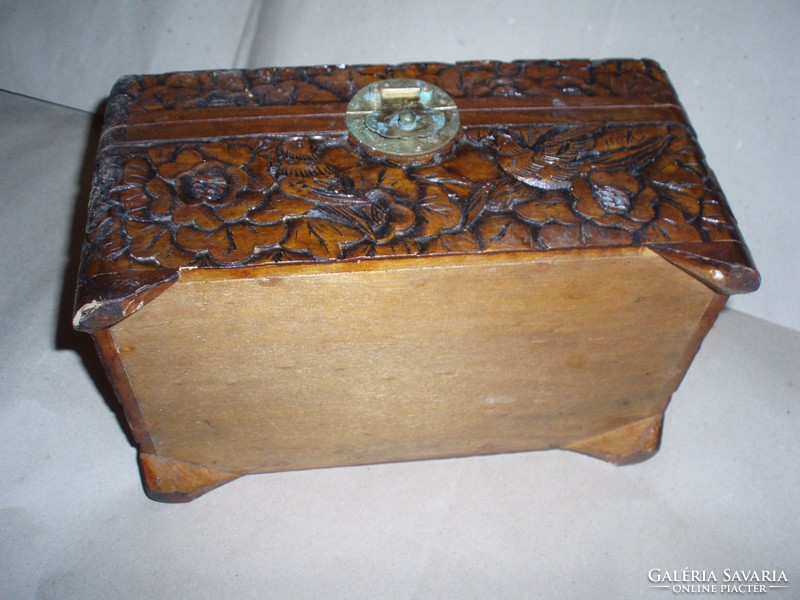 Richly carved Chinese large wooden box