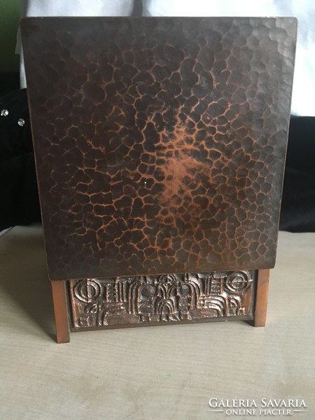 MÁTÉ JÁNOS/1938-2014/ötvösművész bronz doboz