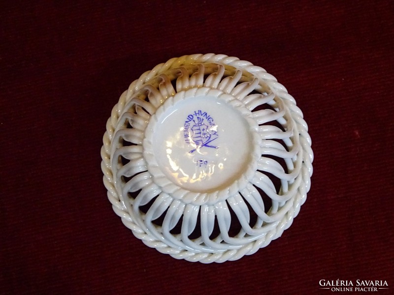 Herendi porcelán Rothschild mintás fonott asztalközép, átmérője 9 cm. Vanneki!