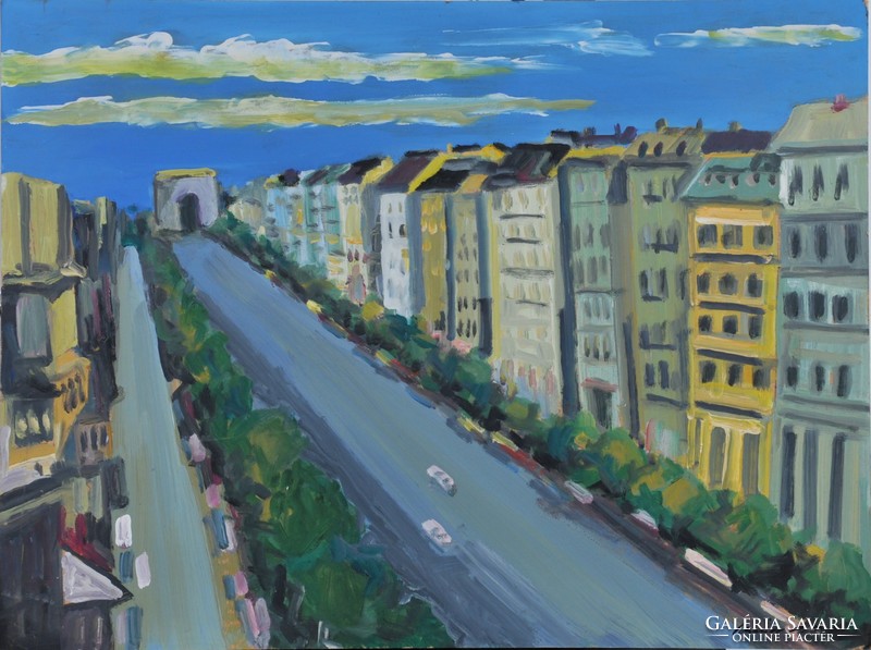 Schéner Mihály(1923-2009): Párizsi utcakép a Diadalívvel