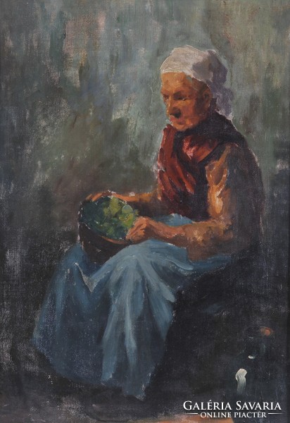 Ismeretlen művész: Idős nő, portré