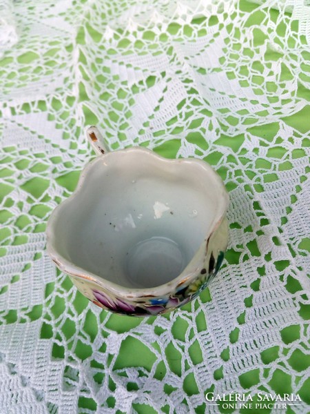 Antik bíder kézzel festett tojáshéj mokkás csésze gyűjteménybe