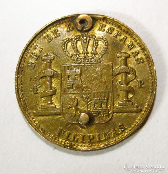 1890. Alfonso XIII. Manila. 4 peso másolat.