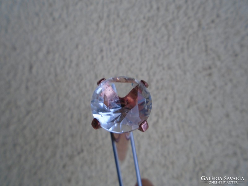 Antik rózsa aranyozott golyóstoll az '50-60-as évekből IF tisztaságú víztiszta topáz kővel