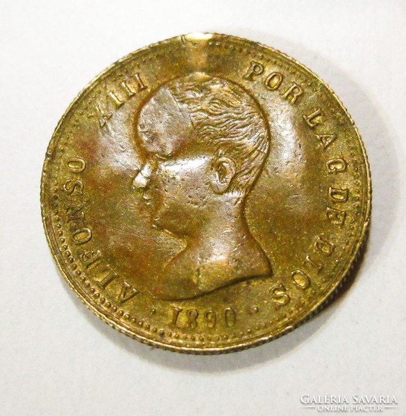 1890. Alfonso XIII. Manila. 4 peso másolat.