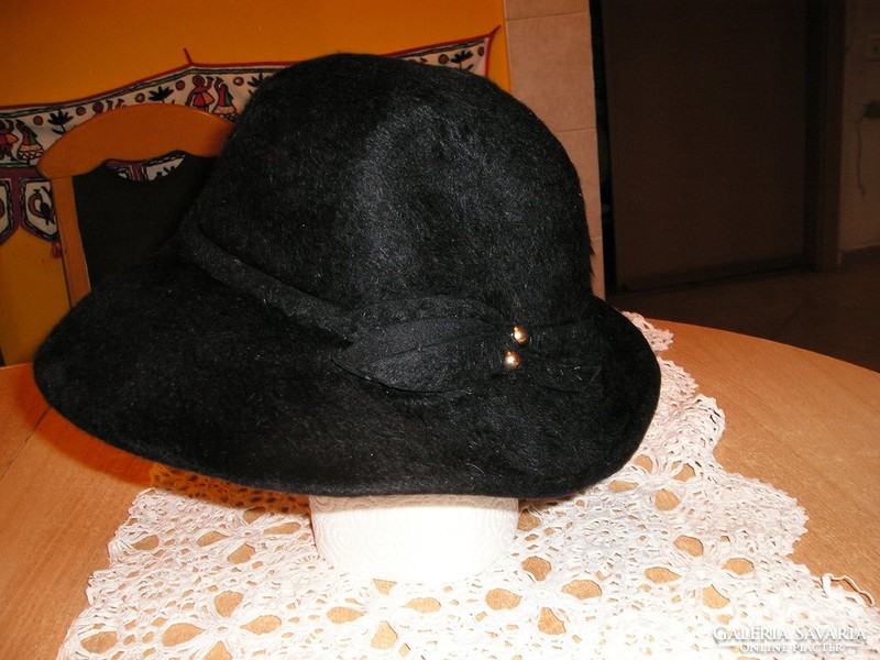 Női kalap, fekete - 54-es