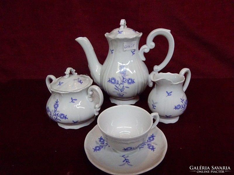 Zilina porcelain coffee set, 6 persons, with blue pattern, very rare piece. He has!