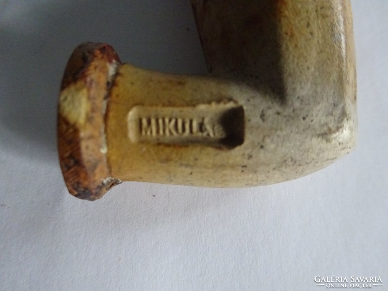 Pipa mikula 660. Agyag pipa, a 19. századból, 2 db egy szárral használható. Vanneki!