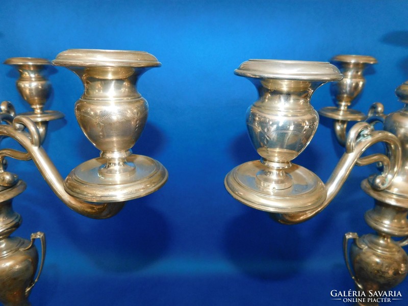 Pair of silver sandrik candelabra candle holders 2205gr