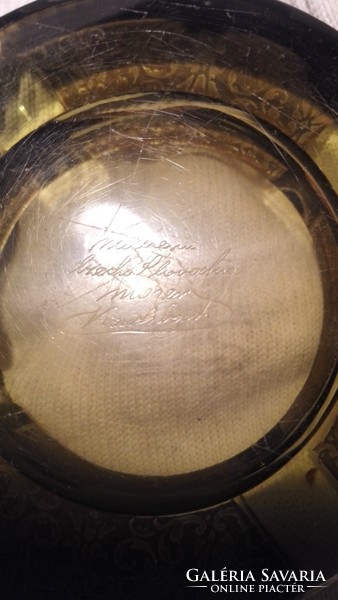 Moser eredeti aranybrokát mintás üveg hamutartó 1900-as évek eleje ÁRCSÖKKENTÉS