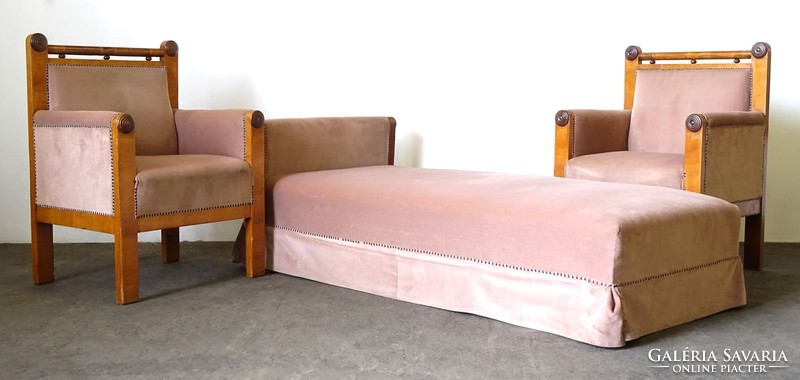 0O931 antique Biedermeier sofa and 2 armchairs