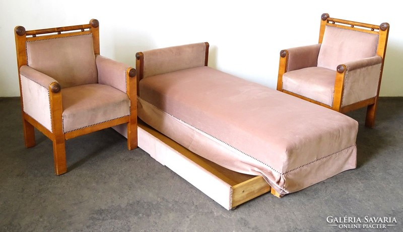 0O931 Antik Biedermeier kanapé és 2 db fotel