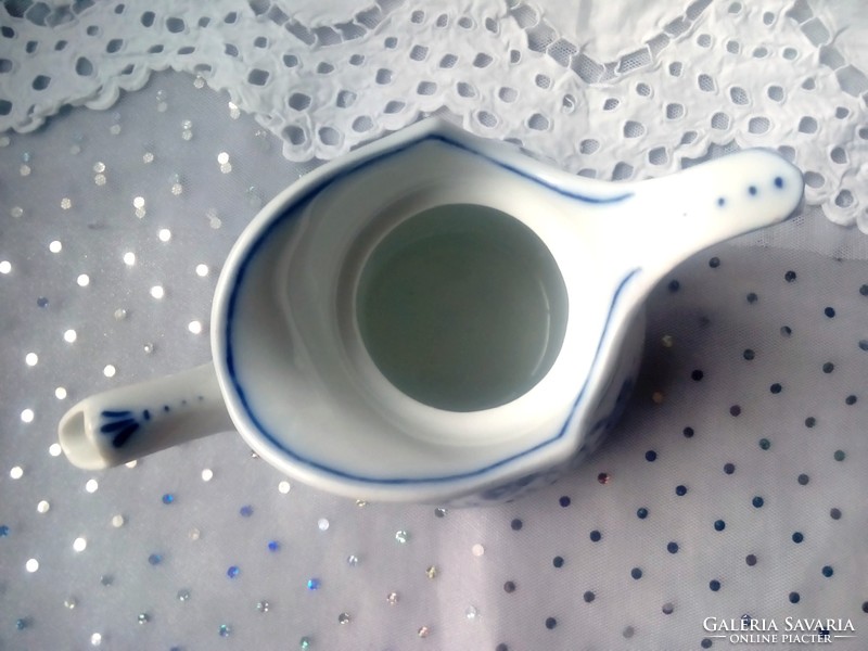 Antik kék mintás vastag porcelán kiöntő
