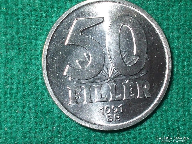 50 Filér 1991 ! It was not in circulation! Greenish!