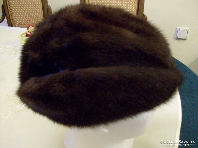 Mink fur hat, cap size 55