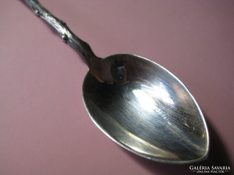 Decorative small French spoon, marked jm, 12.8 cm, silver-plated!