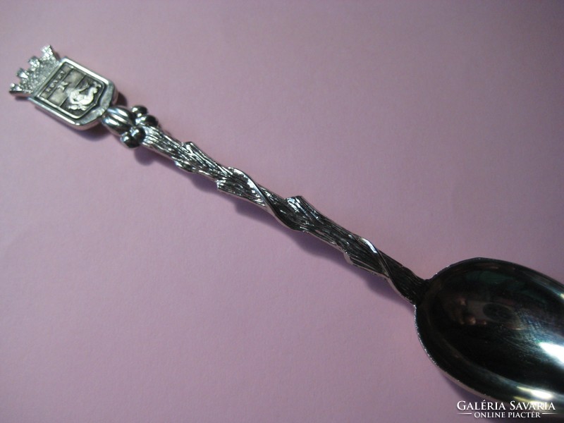 Ornament, small spoon French, royal r. 13.2 cm with markings, silver-plated!