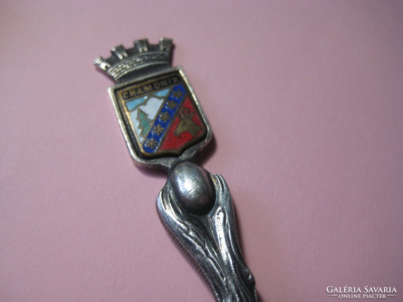 Decorative small French spoon, marked jm, 12.8 cm, silver-plated!