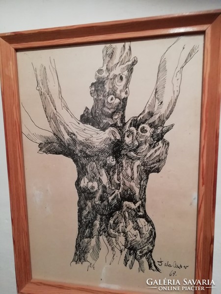 Dala andor, - wood man. Black and white etchings.