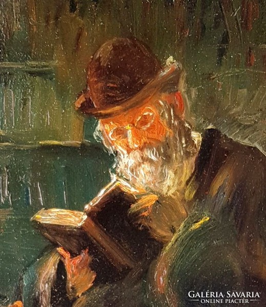 Olvasó Rabbi jelzett festmény "Szántó"jelzéssel!