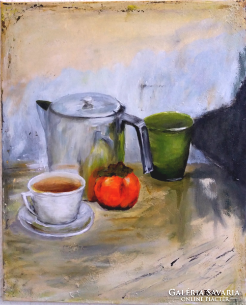 Branch of K. Balogh - still life with persimmons