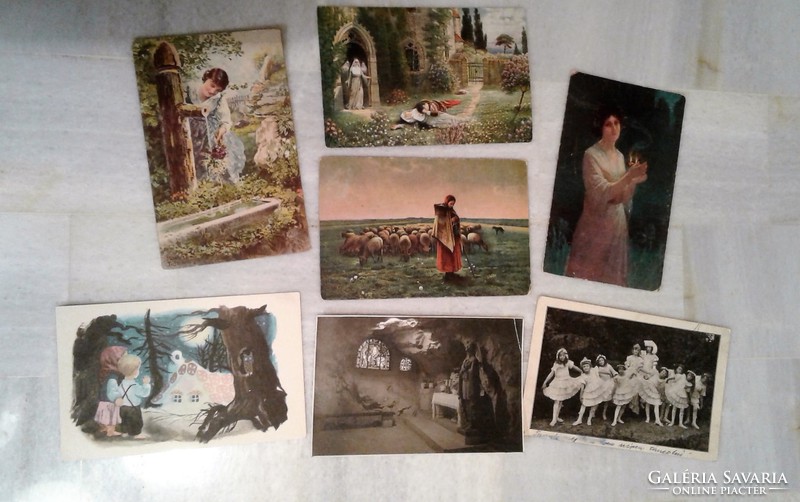 6 retro old postcard greeting cards