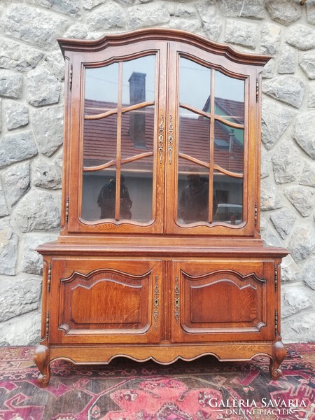 Beautiful old oak display cabinet with chest of drawers renovated