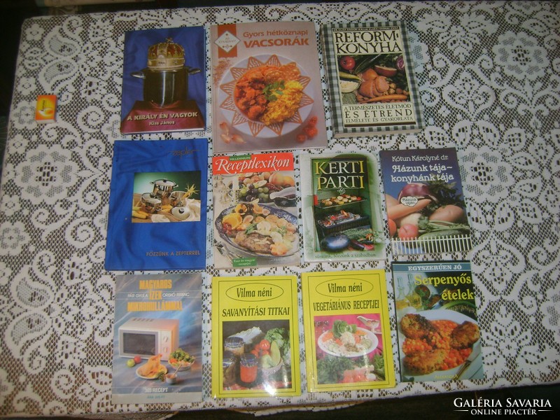 Tizenegy darab retro szakácskönyv 1988-2000